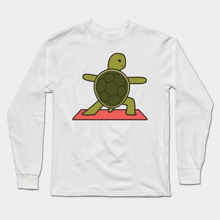 Turtle at Yoga with Yoga mat Long Sleeve T-Shirt